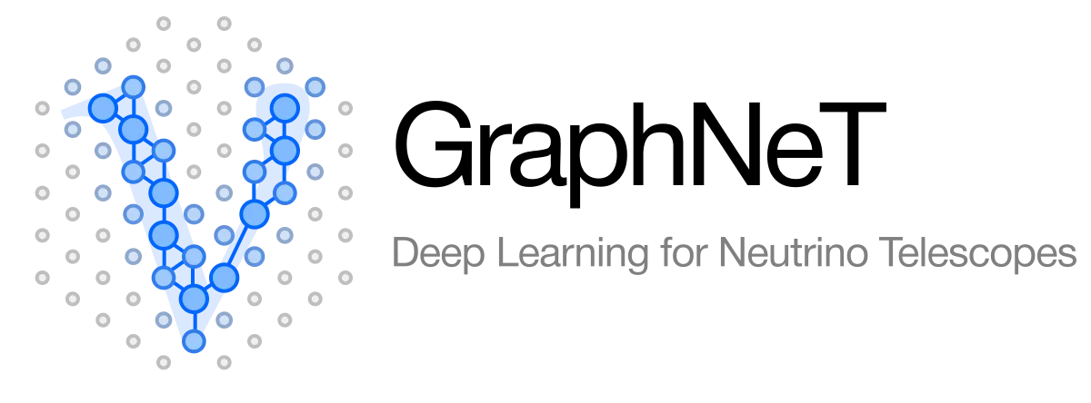 GraphNeT logo and the words Deep Learning for Neutrino Telescopes